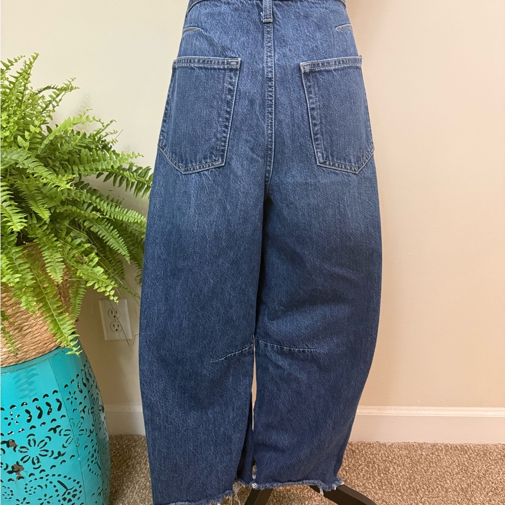 Universal Threads High Rise Barrel Leg Button Fly Dark Blue Women's Jeans 10 - Picture 4 of 10